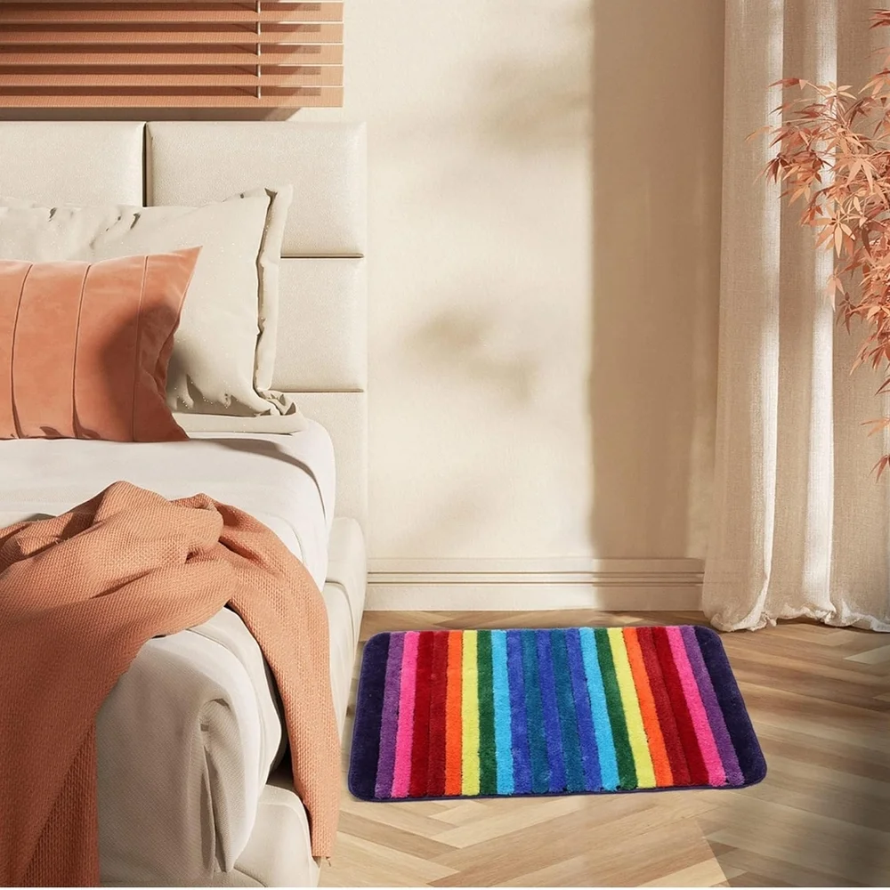Colorful Striped Bath Mat 19